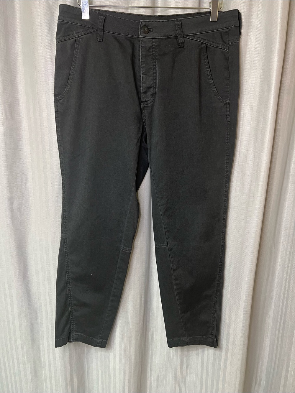Prana 98% Cotton Charcoal Gray button fly Ankle Pants size 12